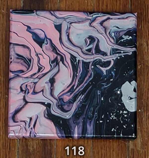 An 8x8 paint pour piece